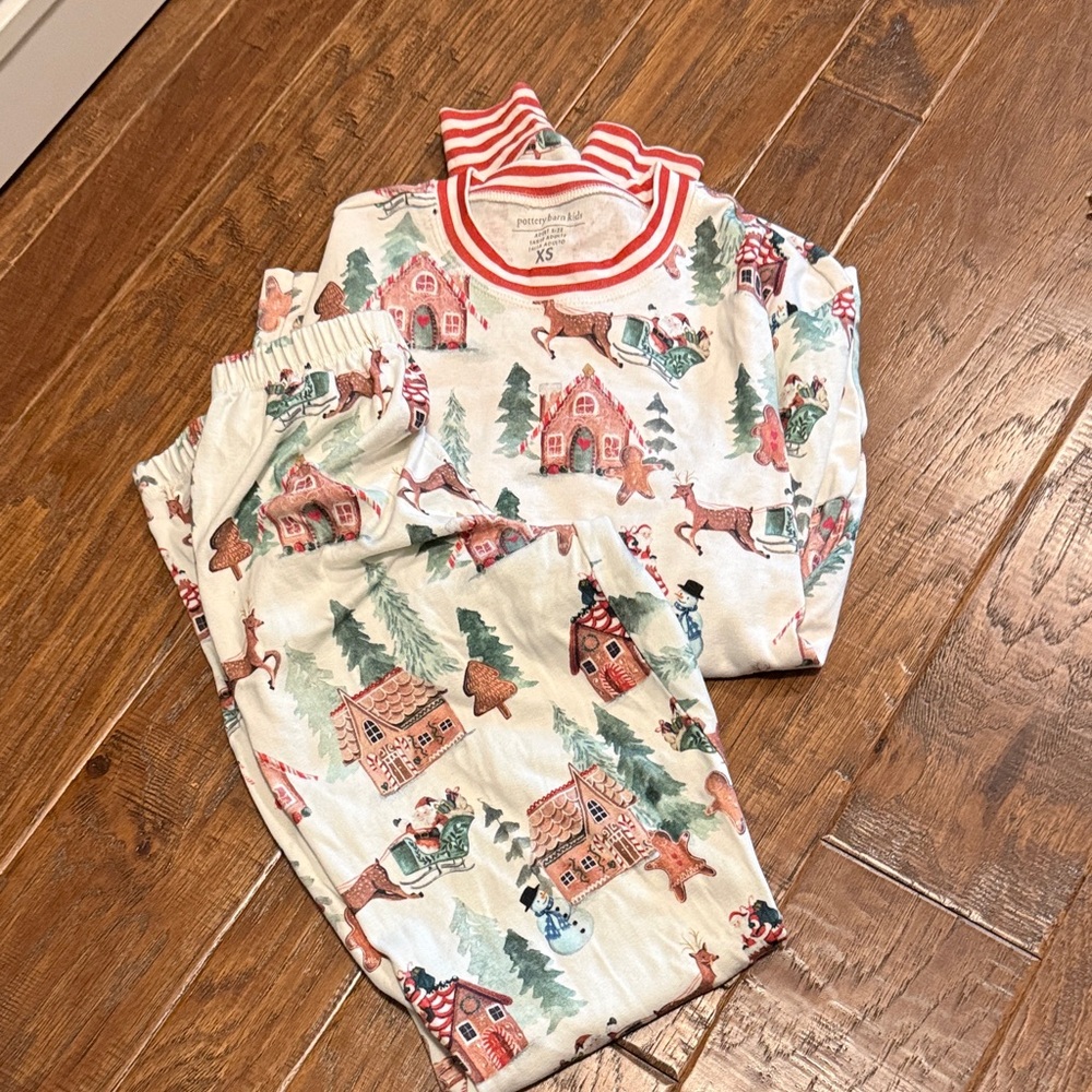 Pottery Barn Kids Red and White Holiday Pajama Set